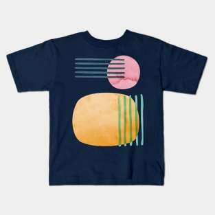 The Beach Abstract Geometric Overlap Acrylic Watercolor Shapes Painting Kids T-Shirt